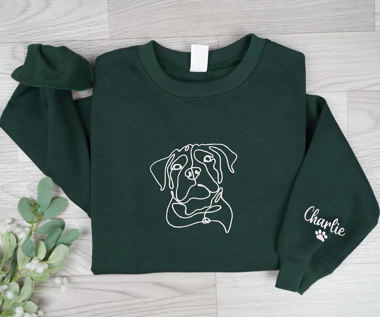 Personalized Dog Embroidered Sweatshirt, Custom Embroidered Dog Sweatshirt, Hoodie from Photo, Gift for Dog Mom
