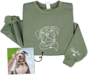 Personalized Dog Embroidered Sweatshirt, Custom Embroidered Dog Sweatshirt, Hoodie from Photo, Gift for Dog Mom