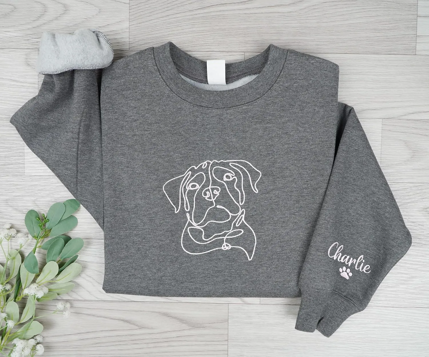 Personalized Dog Embroidered Sweatshirt, Custom Embroidered Dog Sweatshirt, Hoodie from Photo, Gift for Dog Mom