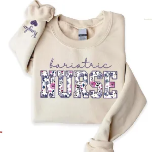 Personalized Embroidered Nurse Sweatshirt for Women, Custom Name & Specialties (ER, RN, NP, L&D), Nurse Gifts