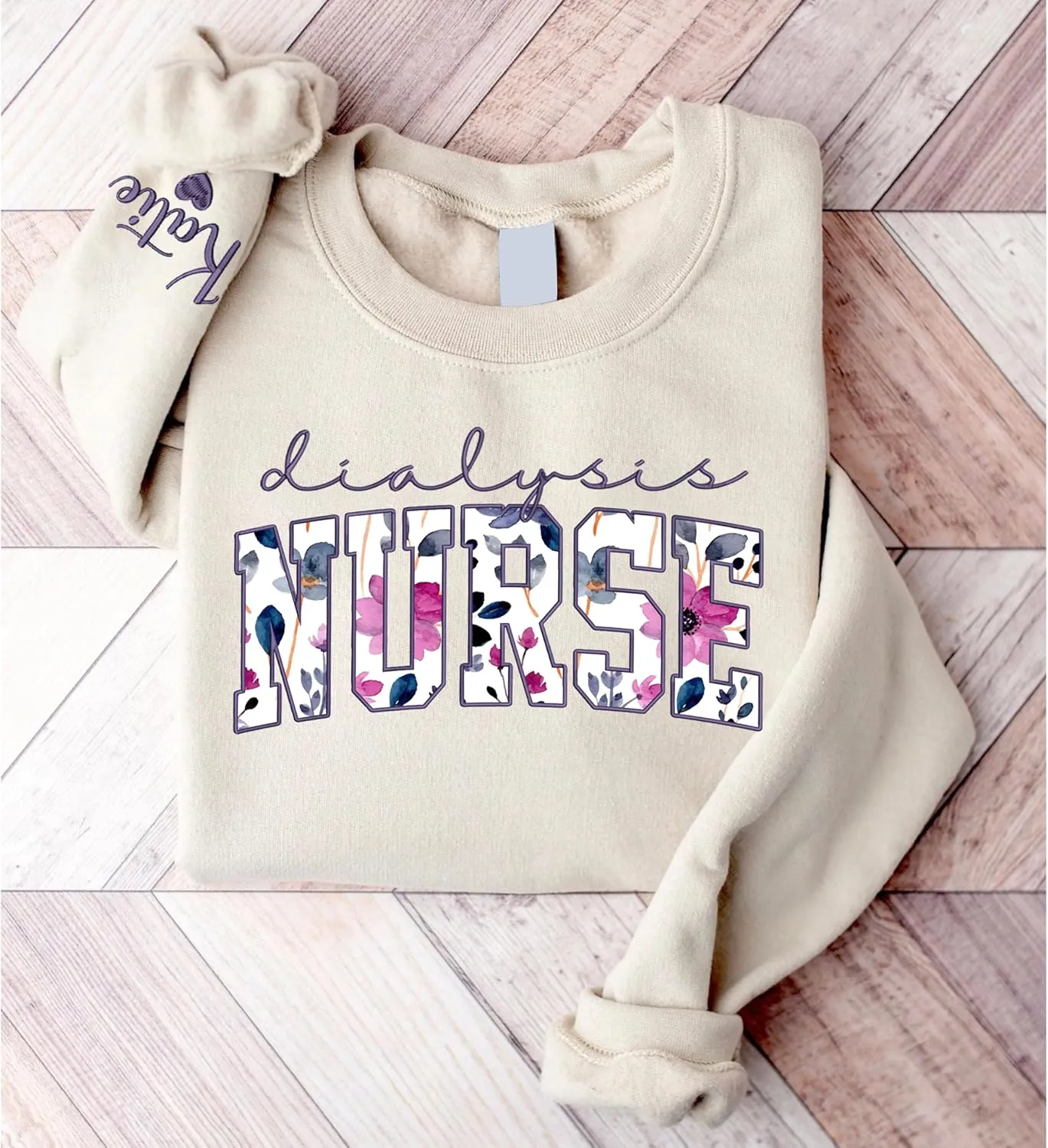 Personalized Embroidered Nurse Sweatshirt for Women, Custom Name & Specialties (ER, RN, NP, L&D), Nurse Gifts