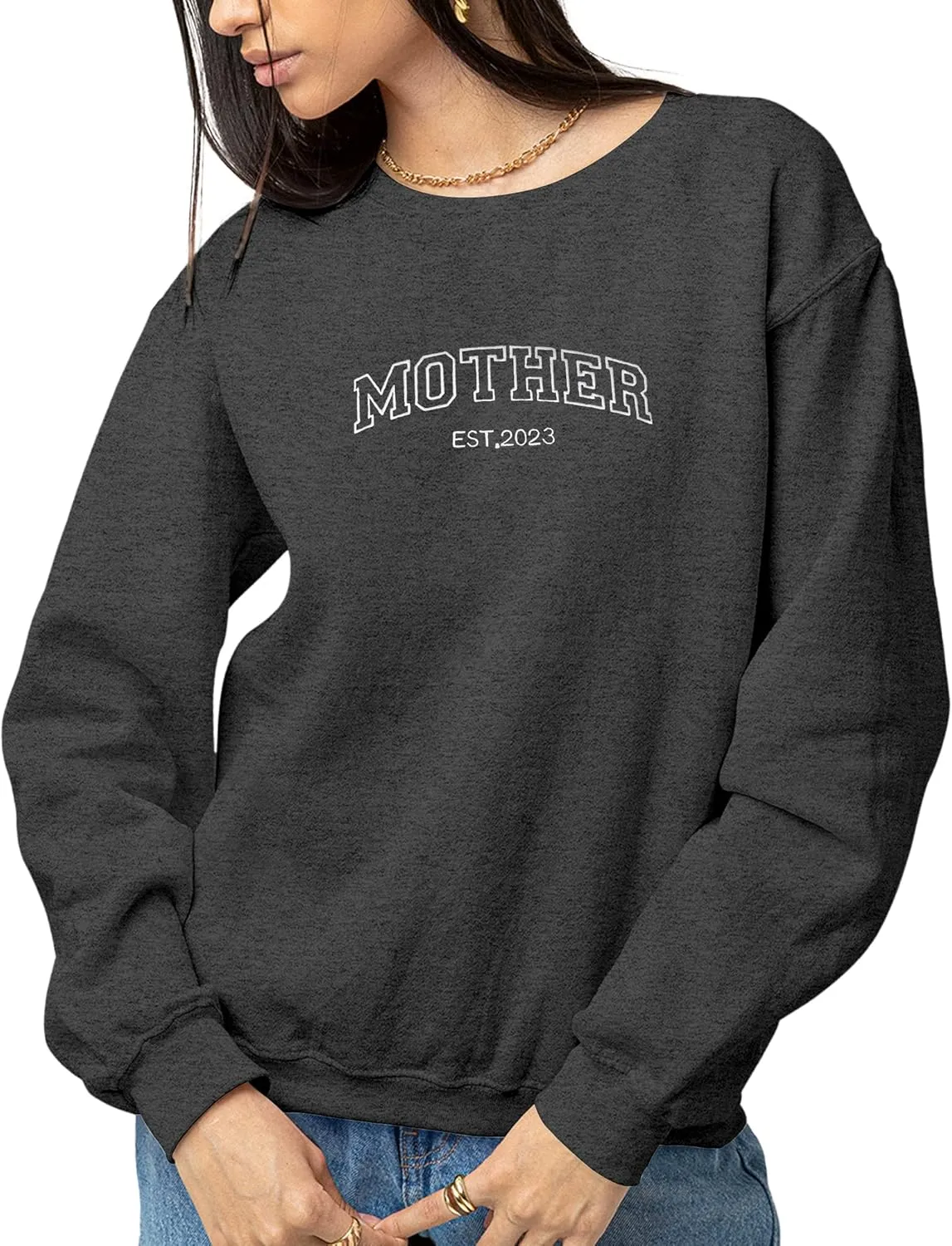 Personalized Embroidered Sweatshirt Custom Name Sweatshirt Add Your Text&Date Sweatshirt