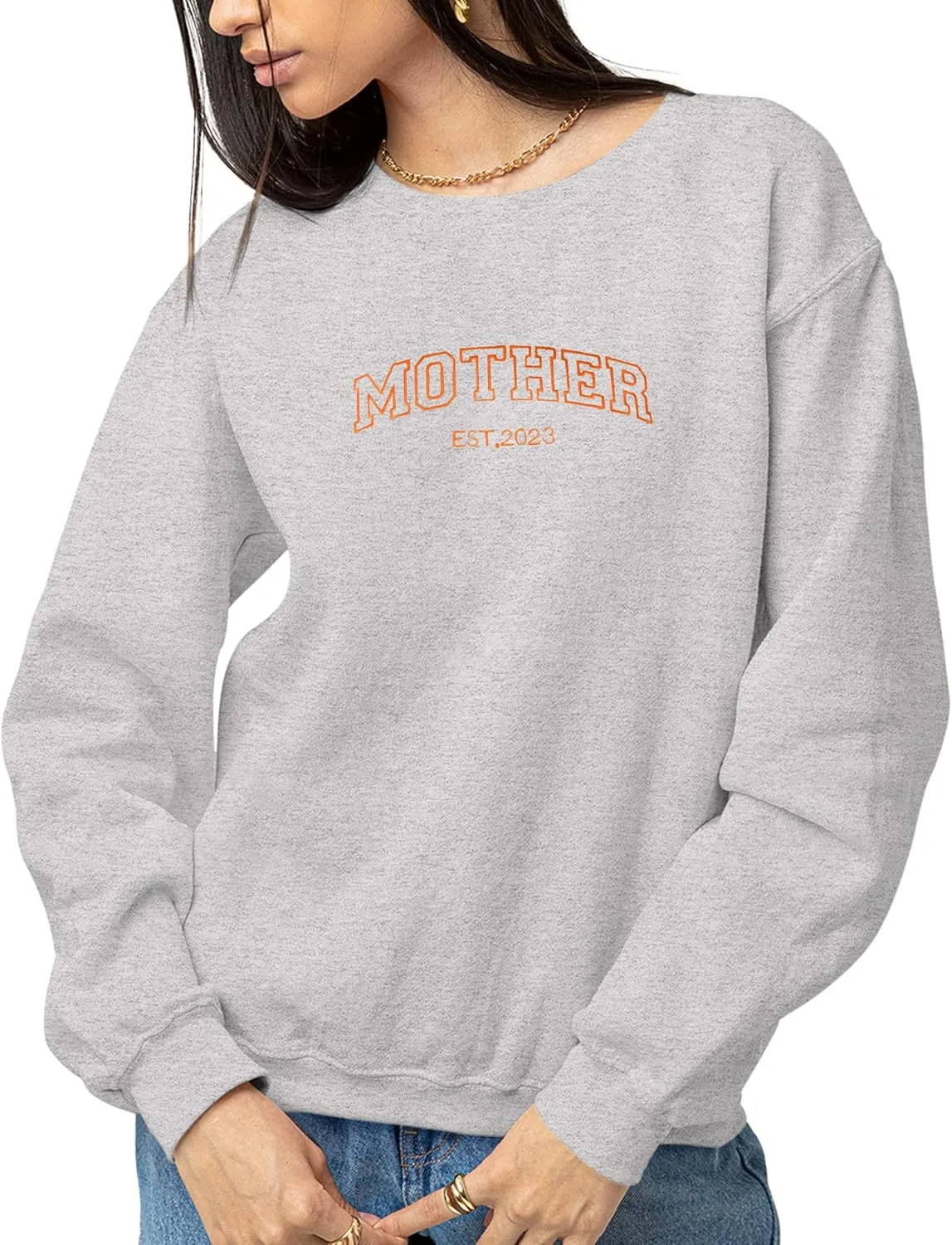 Personalized Embroidered Sweatshirt Custom Name Sweatshirt Add Your Text&Date Sweatshirt
