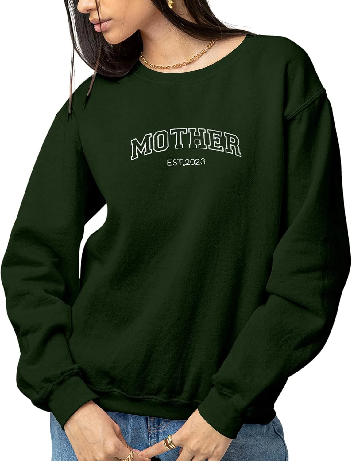 Personalized Embroidered Sweatshirt Custom Name Sweatshirt Add Your Text&Date Sweatshirt