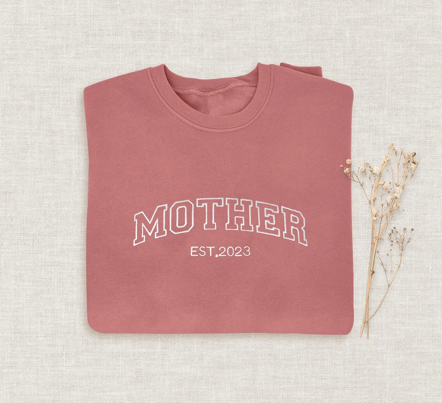 Personalized Embroidered Sweatshirt Custom Name Sweatshirt Add Your Text&Date Sweatshirt