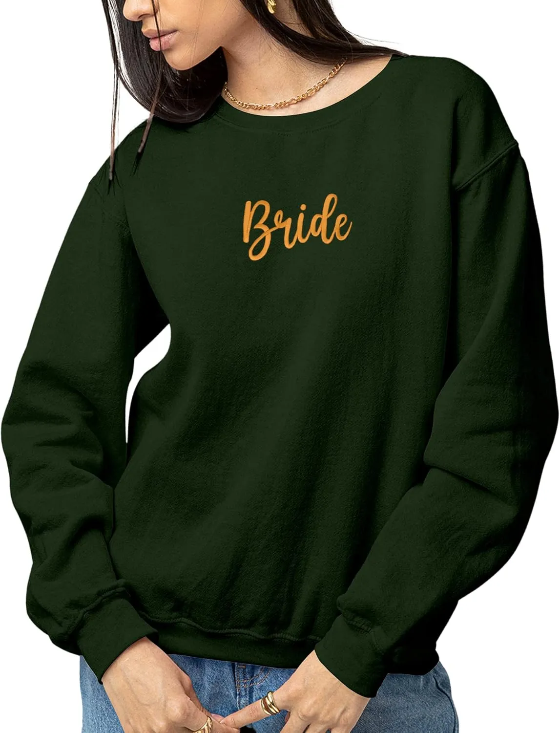 Personalized Embroidered Sweatshirt Custom Name Sweatshirt Bride Wifey Sweatshirt