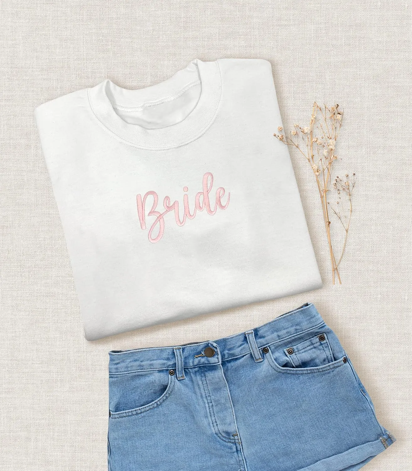 Personalized Embroidered Sweatshirt Custom Name Sweatshirt Bride Wifey Sweatshirt