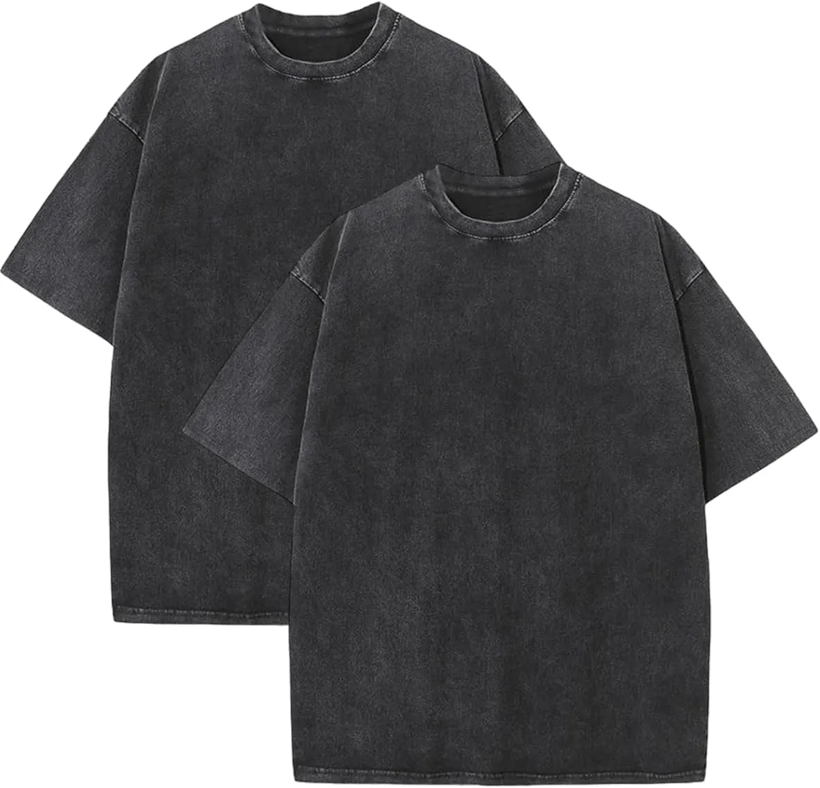 Pump Covers T-Shirts Men Oversized Tees Workout Tshirts 2 Pack Cotton Acid Wash Streetwear Grunge T Shirt