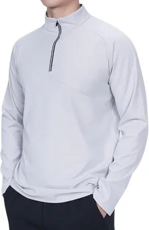 Quarter Zip Pullover Men Lightweight Long Sleeve Hiking Athletic Sweatshirts Performance Mock Neck 3/4 Zip Sweatshirt