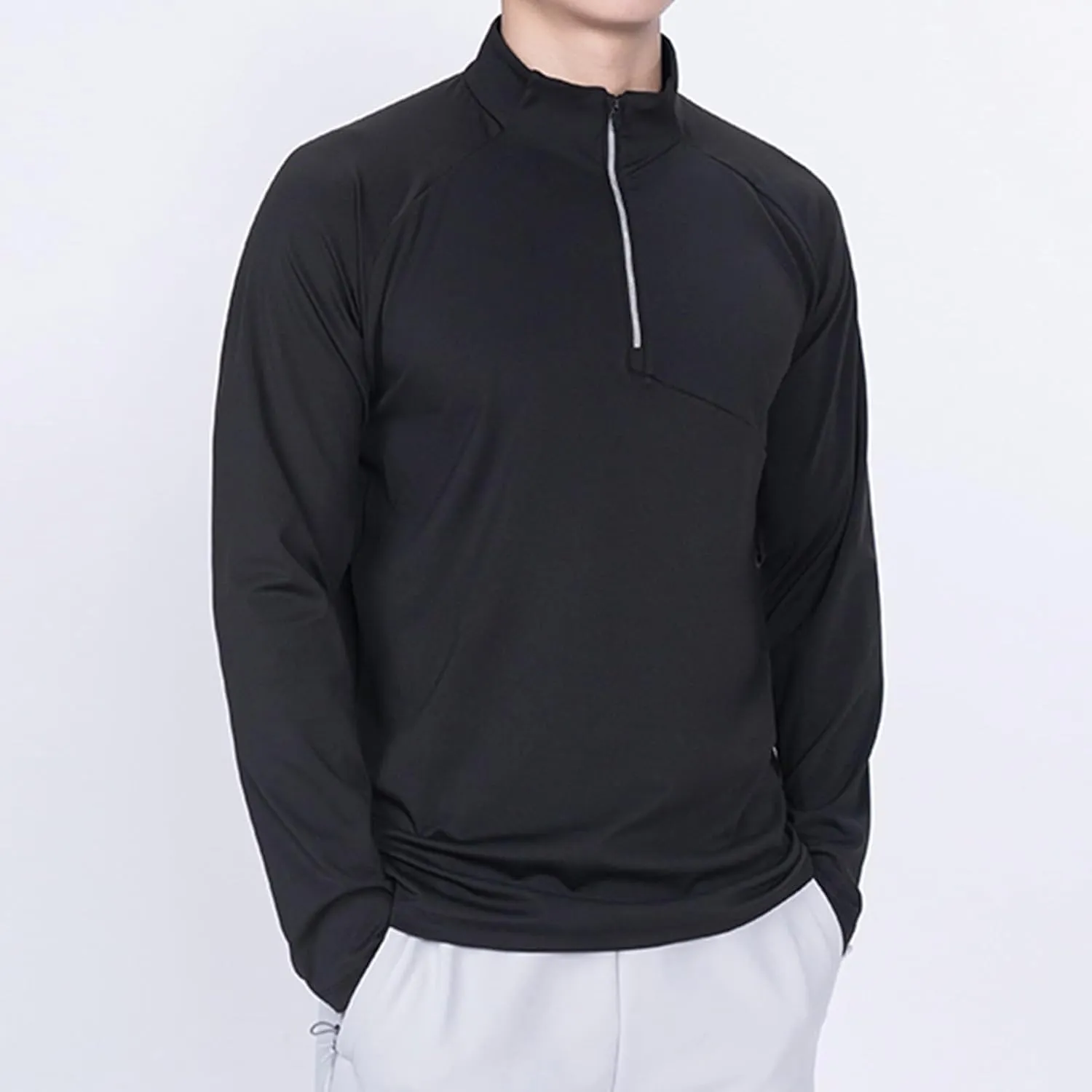 Quarter Zip Pullover Men Lightweight Long Sleeve Hiking Athletic Sweatshirts Performance Mock Neck 3/4 Zip Sweatshirt