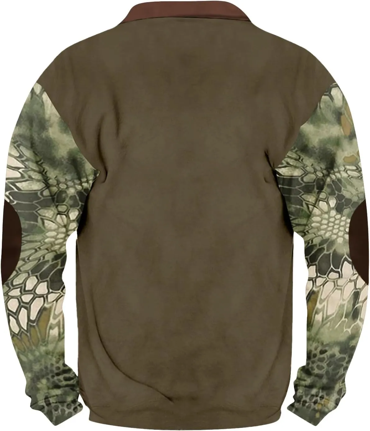Quarter Zip Pullover Men Long Sleeve Camo Casual Sweatshirt 2024 Winter Henley Neck Plus Size Loose Pullover Tops