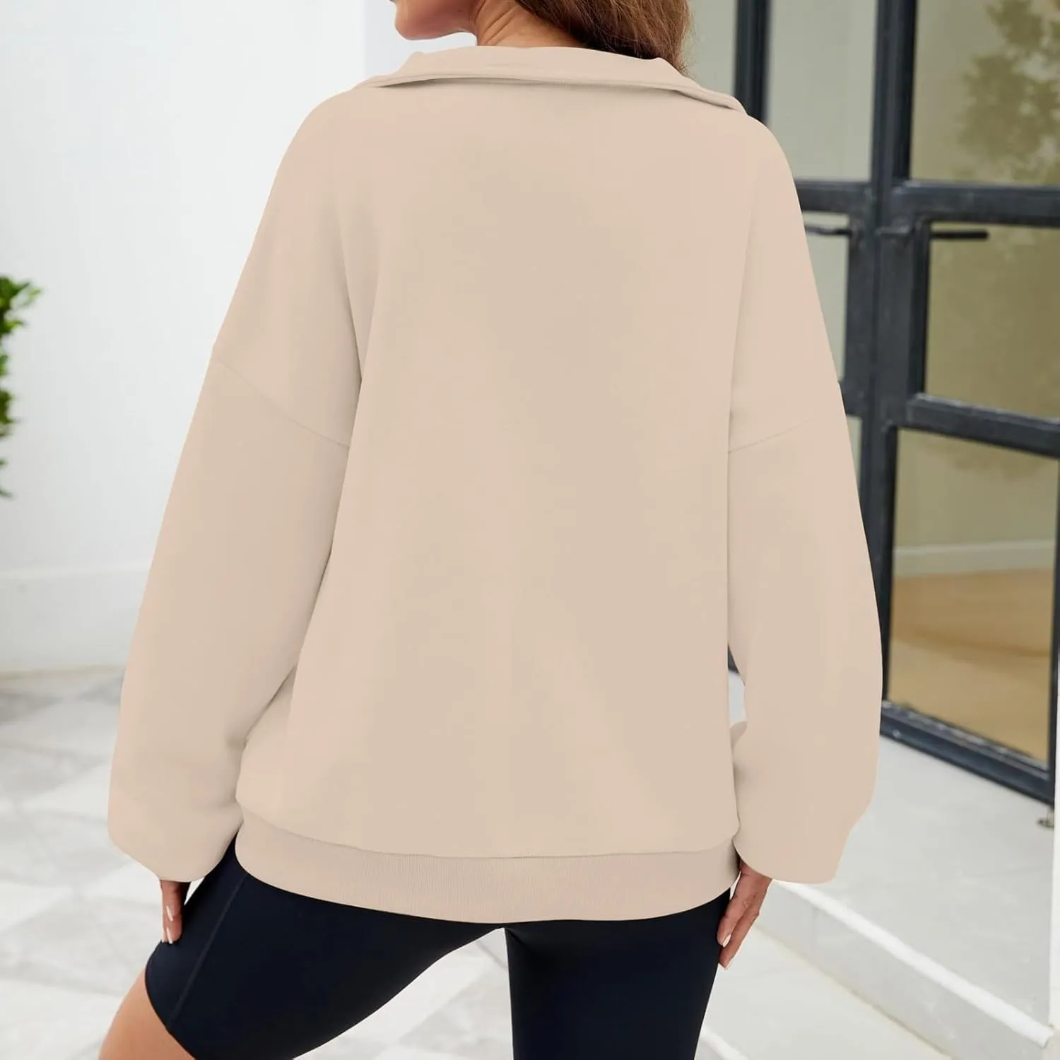 Quarter Zip Pullover Women Half Zip Pullover Women Sweatshirt Oversized Sweatshirt Long Sleeve Shirts for Women Top