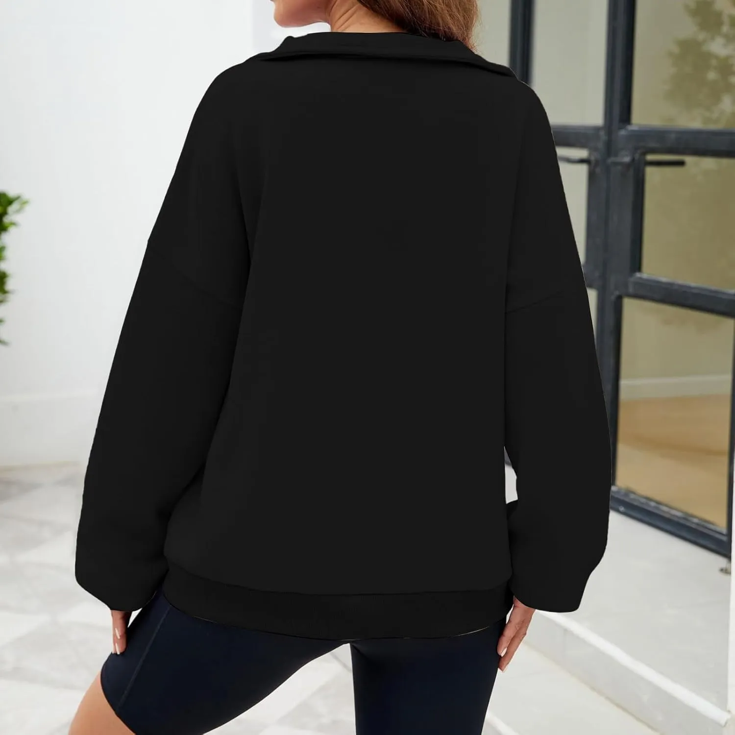 Quarter Zip Pullover Women Half Zip Pullover Women Sweatshirt Oversized Sweatshirt Long Sleeve Shirts for Women Top