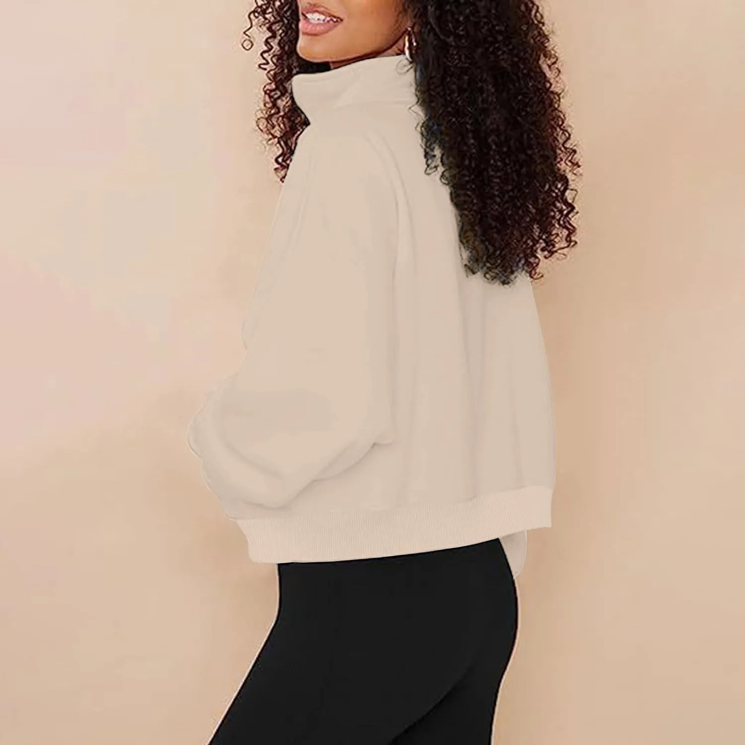 Quarter Zip Pullover Women Half Zip Pullover Women Sweatshirt Oversized Sweatshirt Long Sleeve Shirts for Women Top