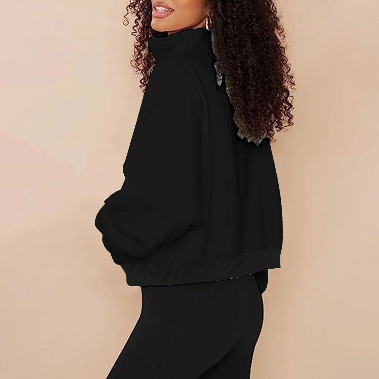 Quarter Zip Pullover Women Half Zip Pullover Women Sweatshirt Oversized Sweatshirt Long Sleeve Shirts for Women Top