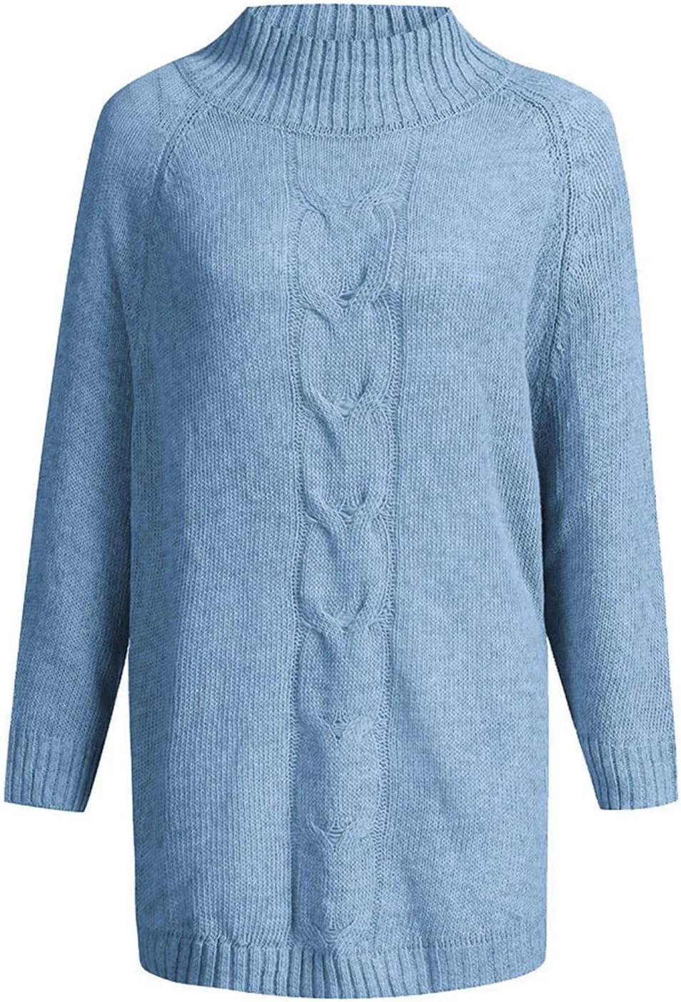 Ribbed Knit Sweaters for Women Long Sleeve Turtleneck Sweater Winter Fashion Tops Solid Color Sweater Blouse