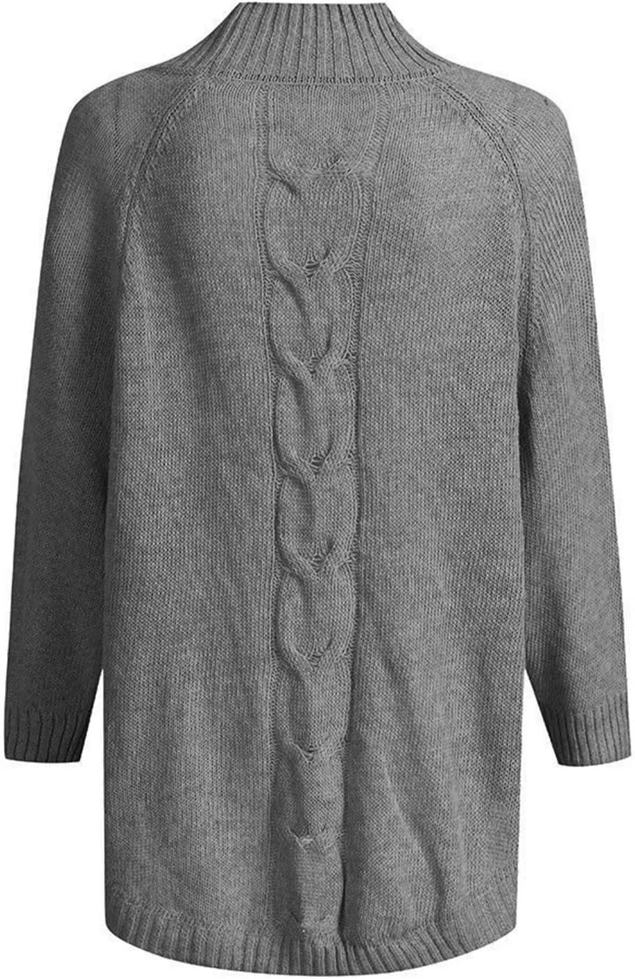 Ribbed Knit Sweaters for Women Long Sleeve Turtleneck Sweater Winter Fashion Tops Solid Color Sweater Blouse