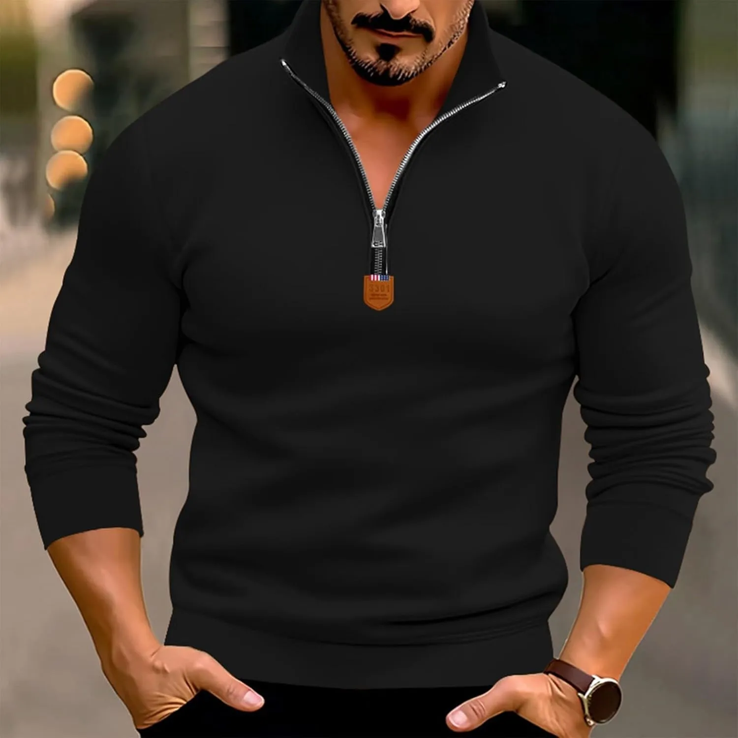 RTTUIOP Mens 1/4 Zip Pullover Fleece Western Sweaters Work Pullover Long Sleeve Solid Warm V Neck Quarter Zip Pullovers