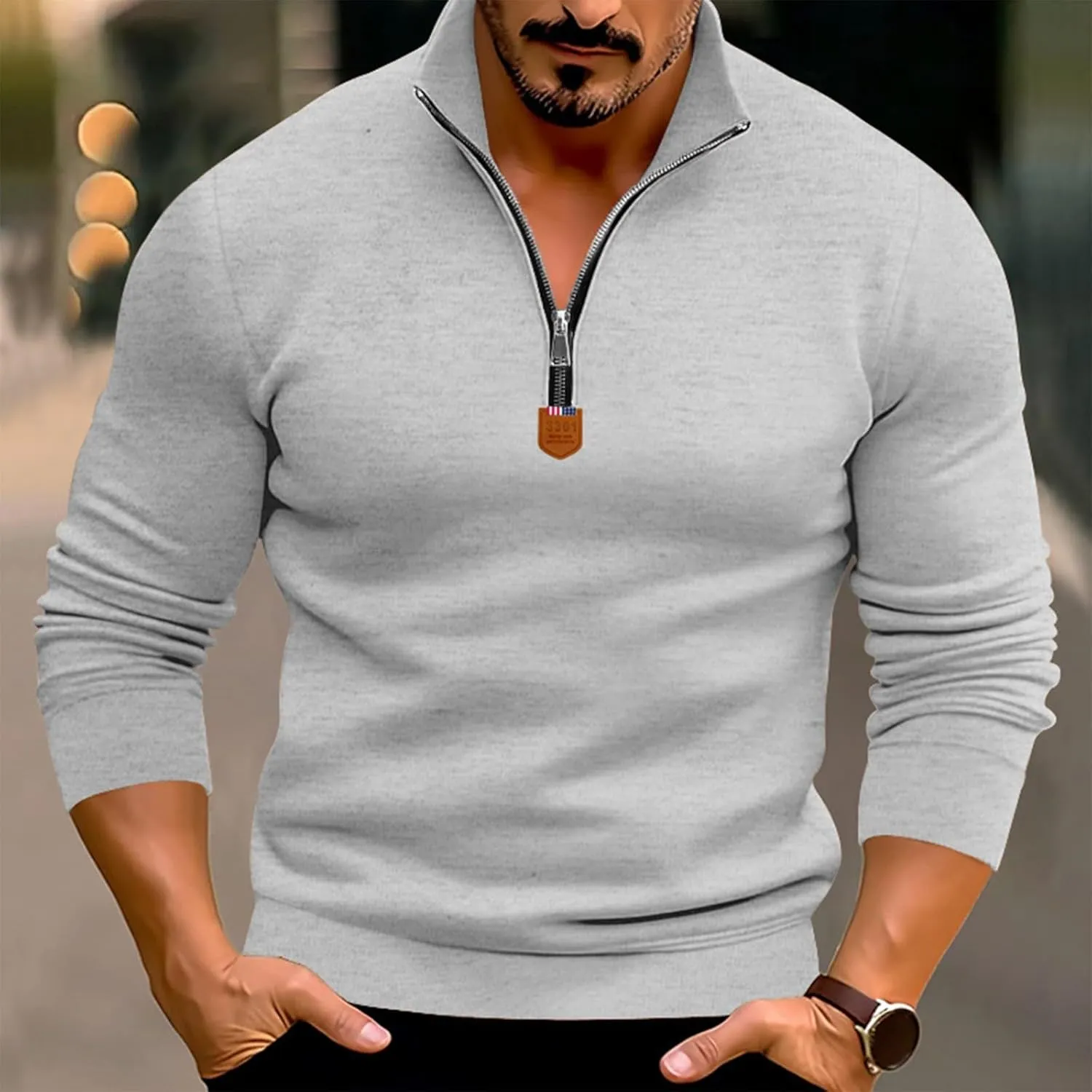 RTTUIOP Mens 1/4 Zip Pullover Fleece Western Sweaters Work Pullover Long Sleeve Solid Warm V Neck Quarter Zip Pullovers