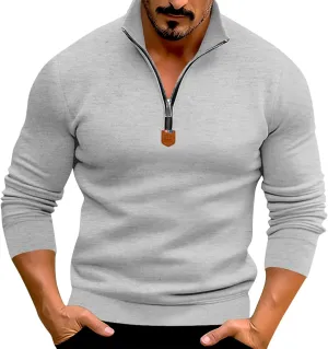 RTTUIOP Mens 1/4 Zip Pullover Fleece Western Sweaters Work Pullover Long Sleeve Solid Warm V Neck Quarter Zip Pullovers