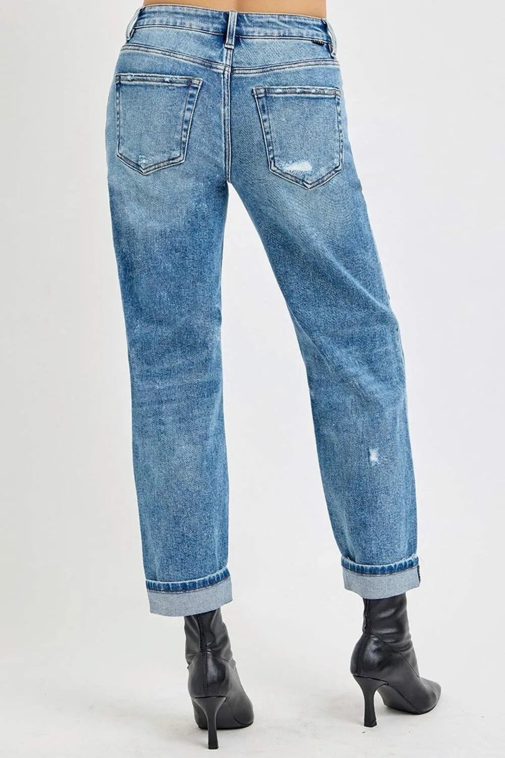SALT TREE Risen Jeans - High Rise Ankle Boyfriend Distressed Jeans - PGA21013