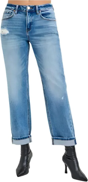 SALT TREE Risen Jeans - High Rise Ankle Boyfriend Distressed Jeans - PGA21013