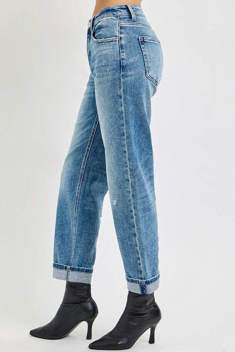 SALT TREE Risen Jeans - High Rise Ankle Boyfriend Distressed Jeans - PGA21013