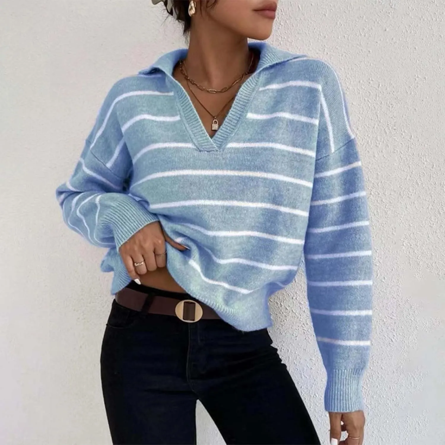 SHAOBGE Womens Sweaters Crop Half Zip Pullover Women Over Sized Sweaters Trendy Clothing for Women