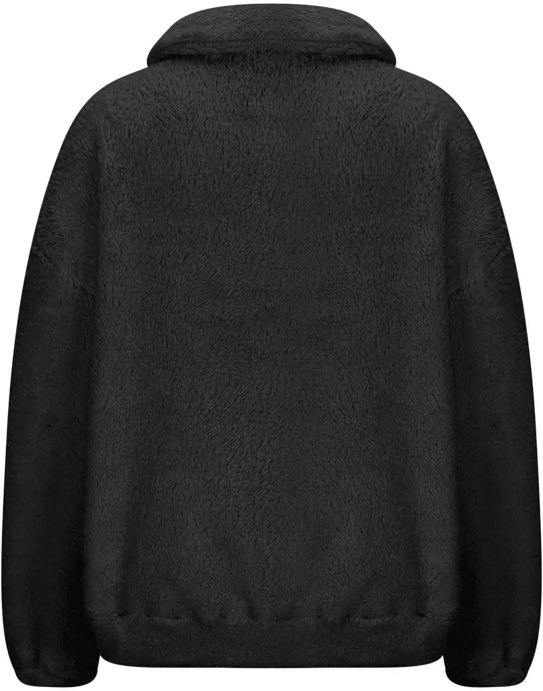 Sherpa Half Zip Pullover Women Oversized Quarter Zip Cropped Sweatshirt Fuzzy Fleece Lined Zip Up Hoodie with Pockets