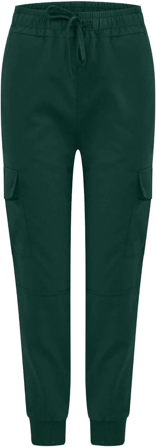 SHOPESSA Womens Jogger Cargo Pants with Pockets High Waisted Drawstring Sweatpants Relaxed Fit Cargo Pants Comfy Lounge Pants