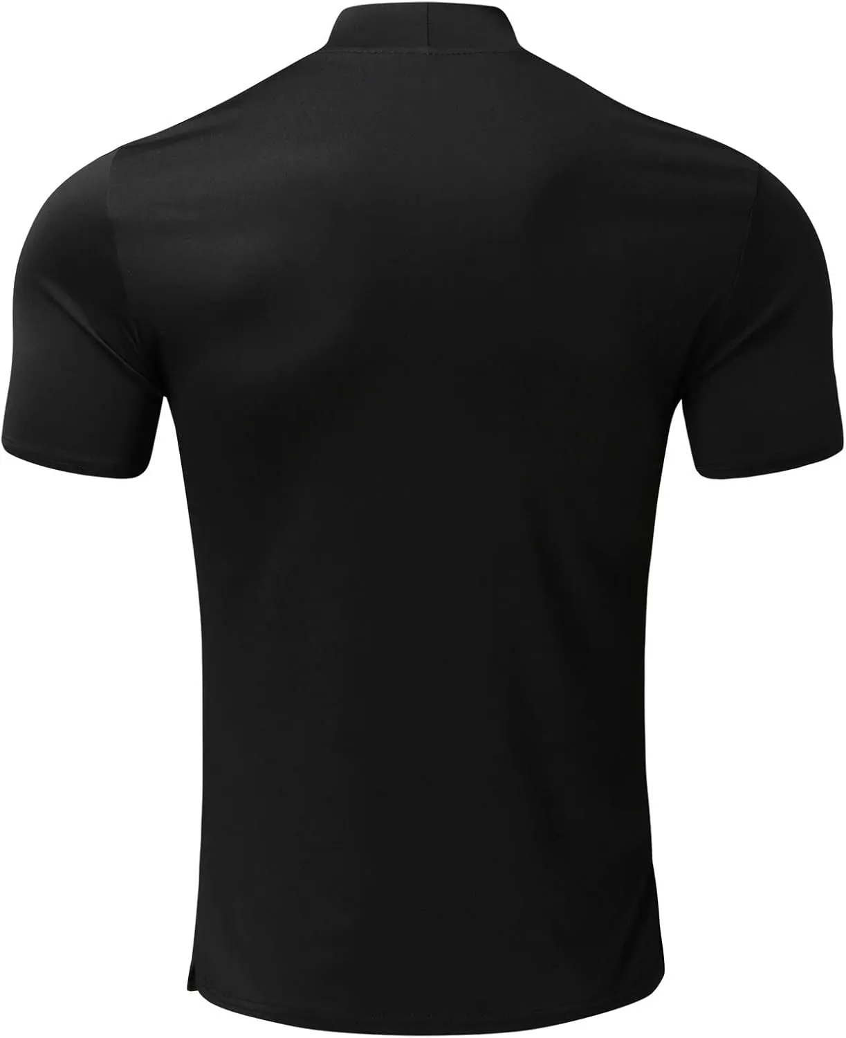 Short Sleeve Turtleneck Men Fall Thermal High Collar Pullover Solid Tops Casual Turtleneck Mock Neck Slim T Shirt