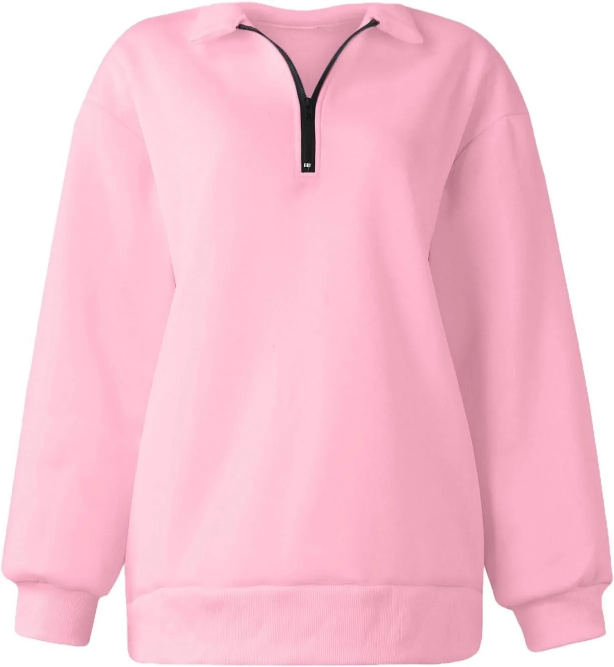 slqdgmryz Quarter Zip Pullover Women Fleece Oversized Sweatshirt 1/4 Zipper Drop Shoulder Cute Sweatshirts for Teen Girls