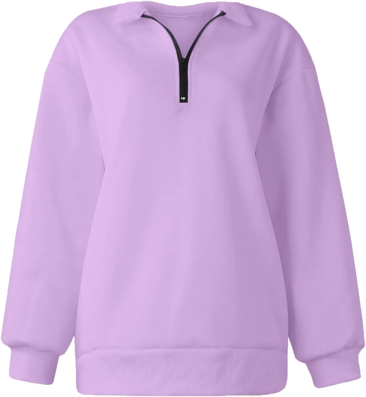 slqdgmryz Quarter Zip Pullover Women Fleece Oversized Sweatshirt 1/4 Zipper Drop Shoulder Cute Sweatshirts for Teen Girls