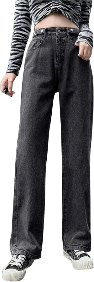 SMIDOW Women High Waisted Straight Leg Jeans Pants Bootcut Jeans Dressy Casual Denim Trousers Baggy Jeans Regular Fit