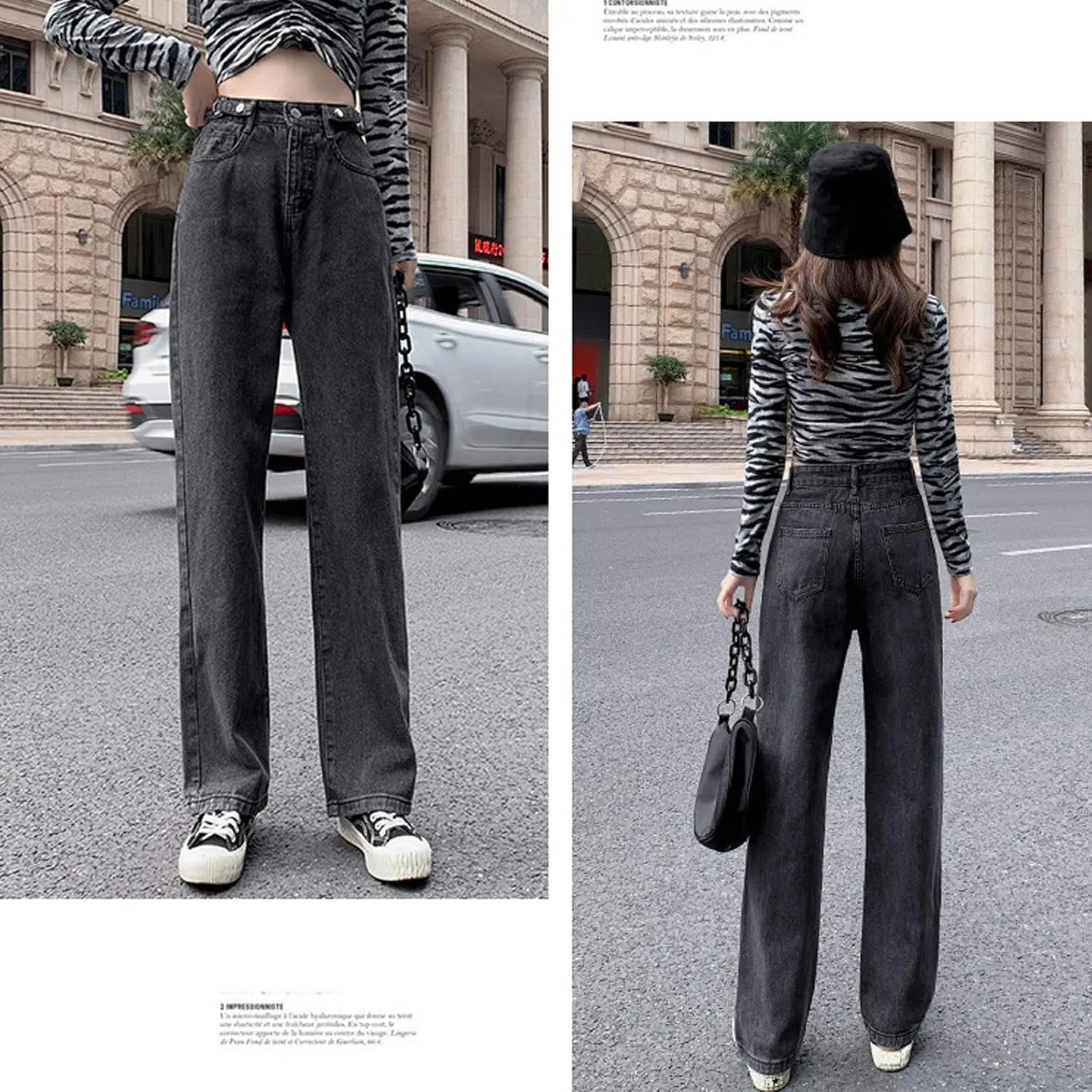 SMIDOW Women High Waisted Straight Leg Jeans Pants Bootcut Jeans Dressy Casual Denim Trousers Baggy Jeans Regular Fit
