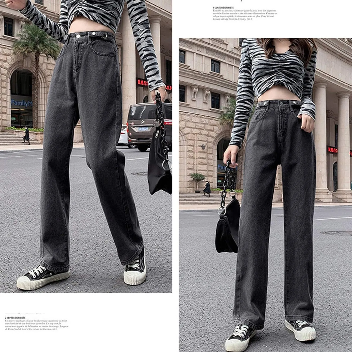 SMIDOW Women High Waisted Straight Leg Jeans Pants Bootcut Jeans Dressy Casual Denim Trousers Baggy Jeans Regular Fit