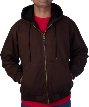 Smith's Workwear Men's Sherpa-Lined Duck Canvas Hooded Jacket