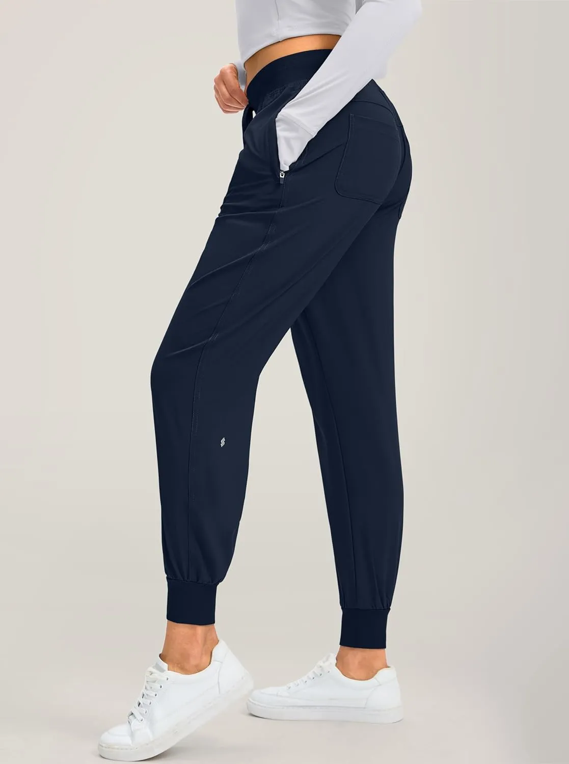Soothfeel Women's Joggers with Zipper Pockets Lightweight Running Gym Travel Casual Workout Athletic Joggers Pants for Women