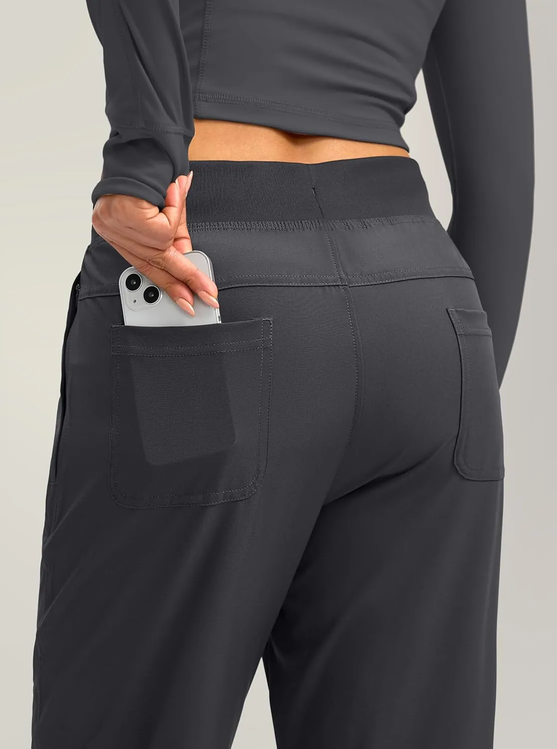 Soothfeel Women's Joggers with Zipper Pockets Lightweight Running Gym Travel Casual Workout Athletic Joggers Pants for Women