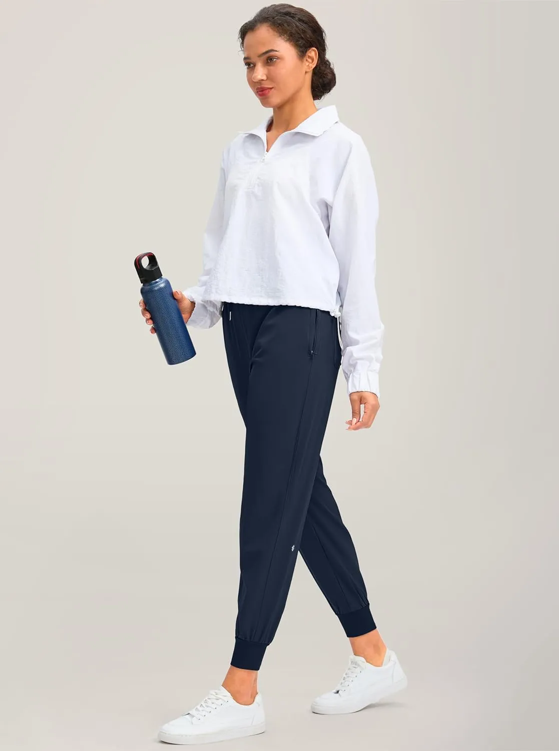 Soothfeel Women's Joggers with Zipper Pockets Lightweight Running Gym Travel Casual Workout Athletic Joggers Pants for Women