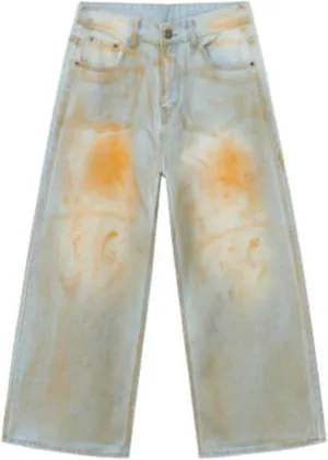 Stretch Bell Bottom Fit Comfort Flared Retro Leg Denim Jeans Relaxed Fit Men Pants