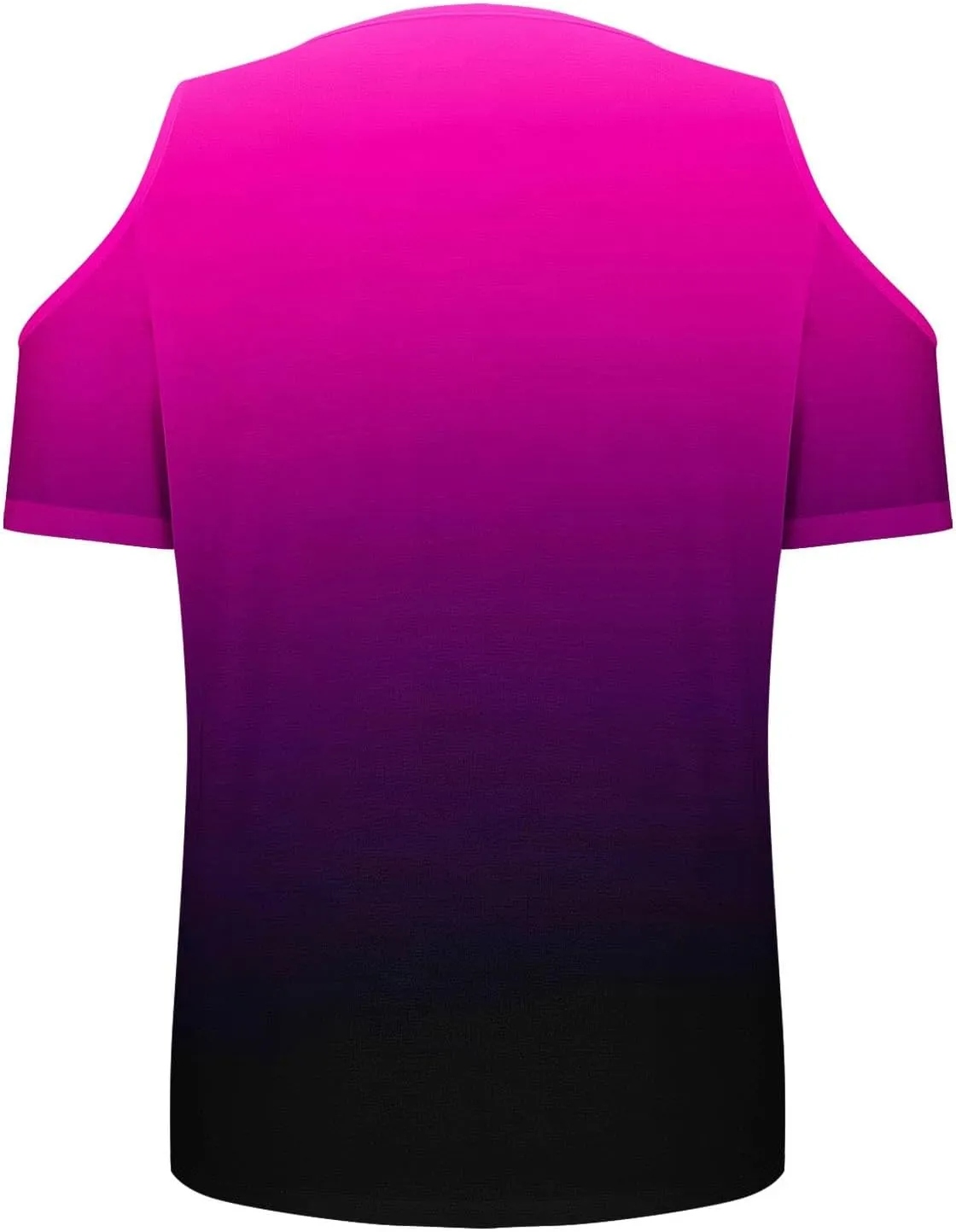 Summer Tunic Tops for Women Sexy Off-The-Shoulder Short Sleeve Shirts Trendy Gradient Color V-Neck Pullover Blouse