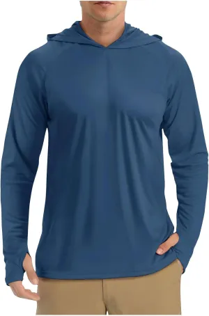 Sun Shirts for Men UPF 50  Sun Protection Hoodie T-Shirt Long Sleeve SPF Outdoor Fishing Lightweight UV Hiking Shirts