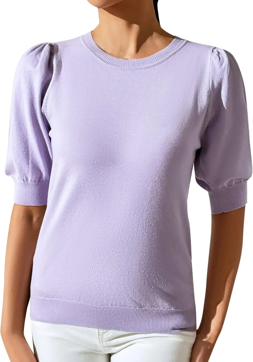 Sweaters for Women Trendy Short Sleeved Solid Color Sweater Angry Orchard Sweatshirt Pullover Sweaters Hot