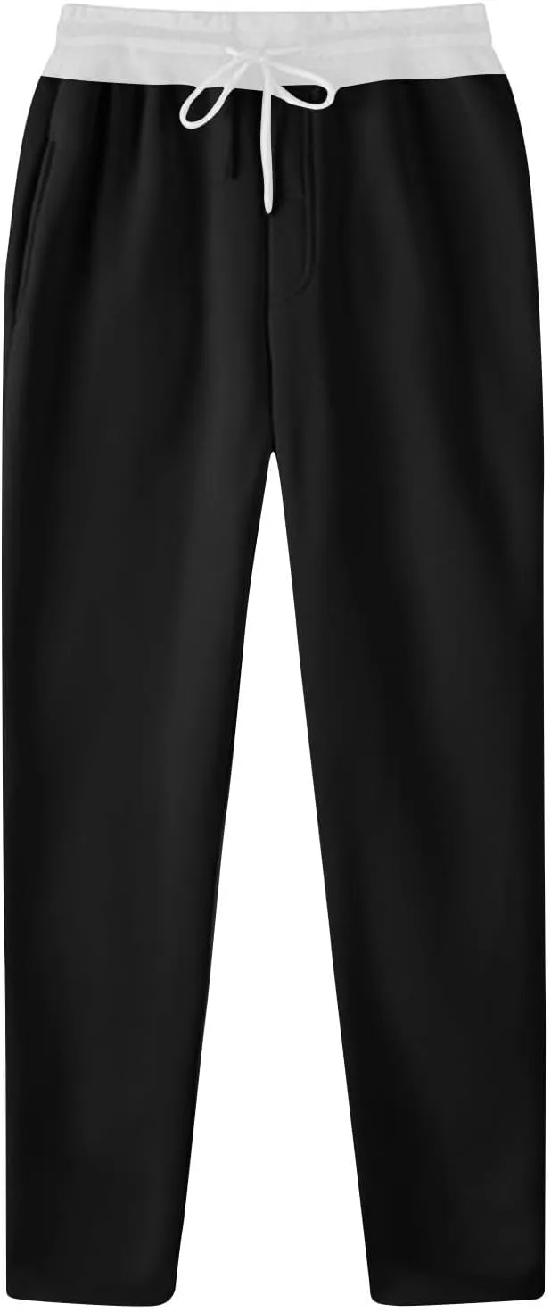 Sweatpants for Men with Pocket Open Bottom Athletic Pants for Workout,Running,Training,Jogging,Gym Color Block Jogger