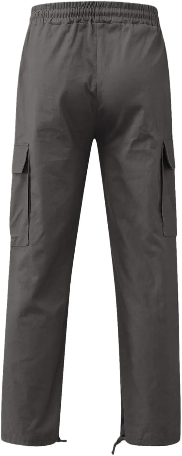 Sweatpants for Men with Pockets Heavyweight Fleece Cargo Sweatpants Stretch Elastic Waist Sports Trousers with Pocket