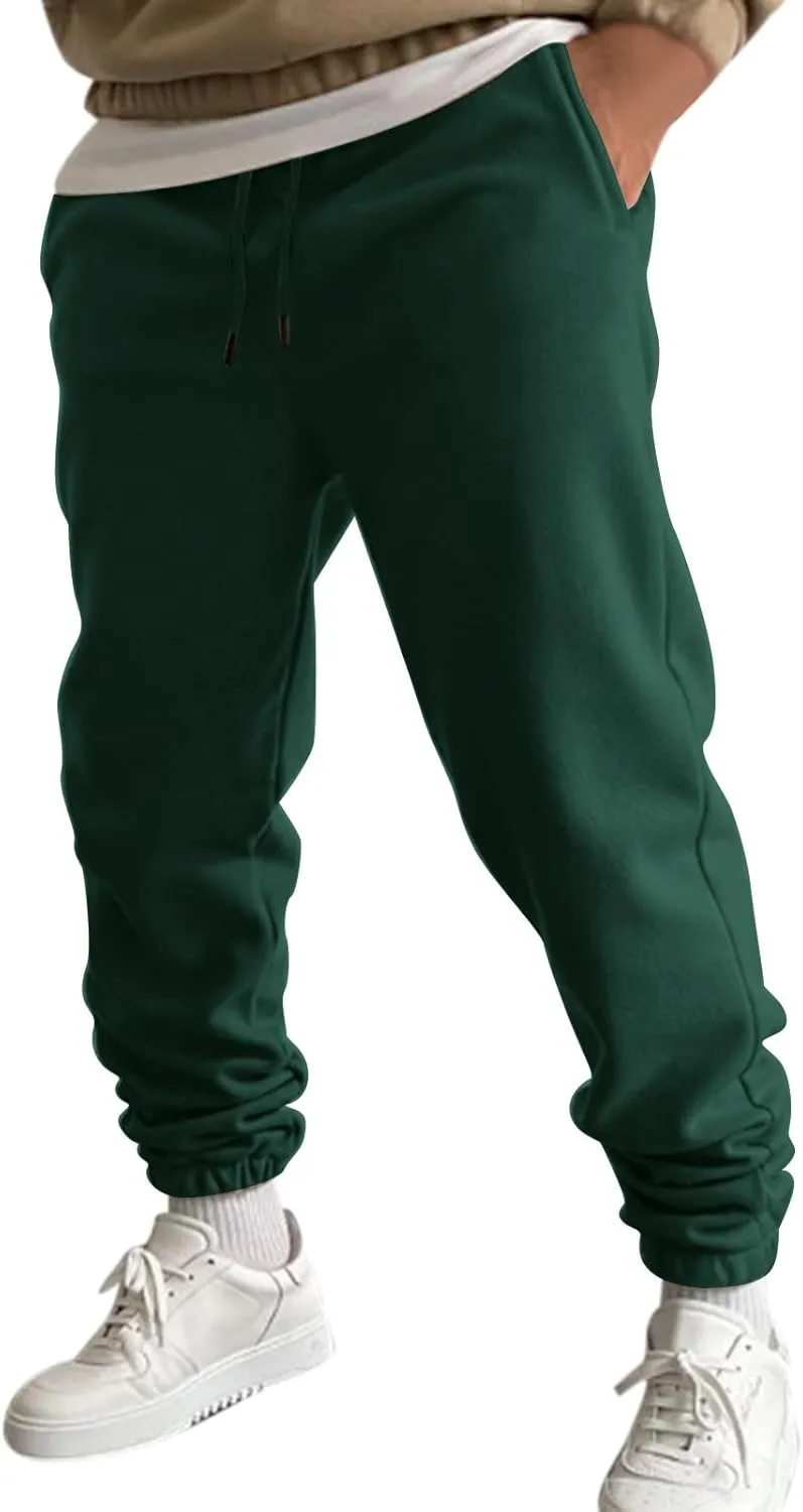 Sweatpants for Men with Pockets Mens Zip Joggers Pants Casual Gym Workout Track Pants Slim Fit Tapered Sweatpant Mens