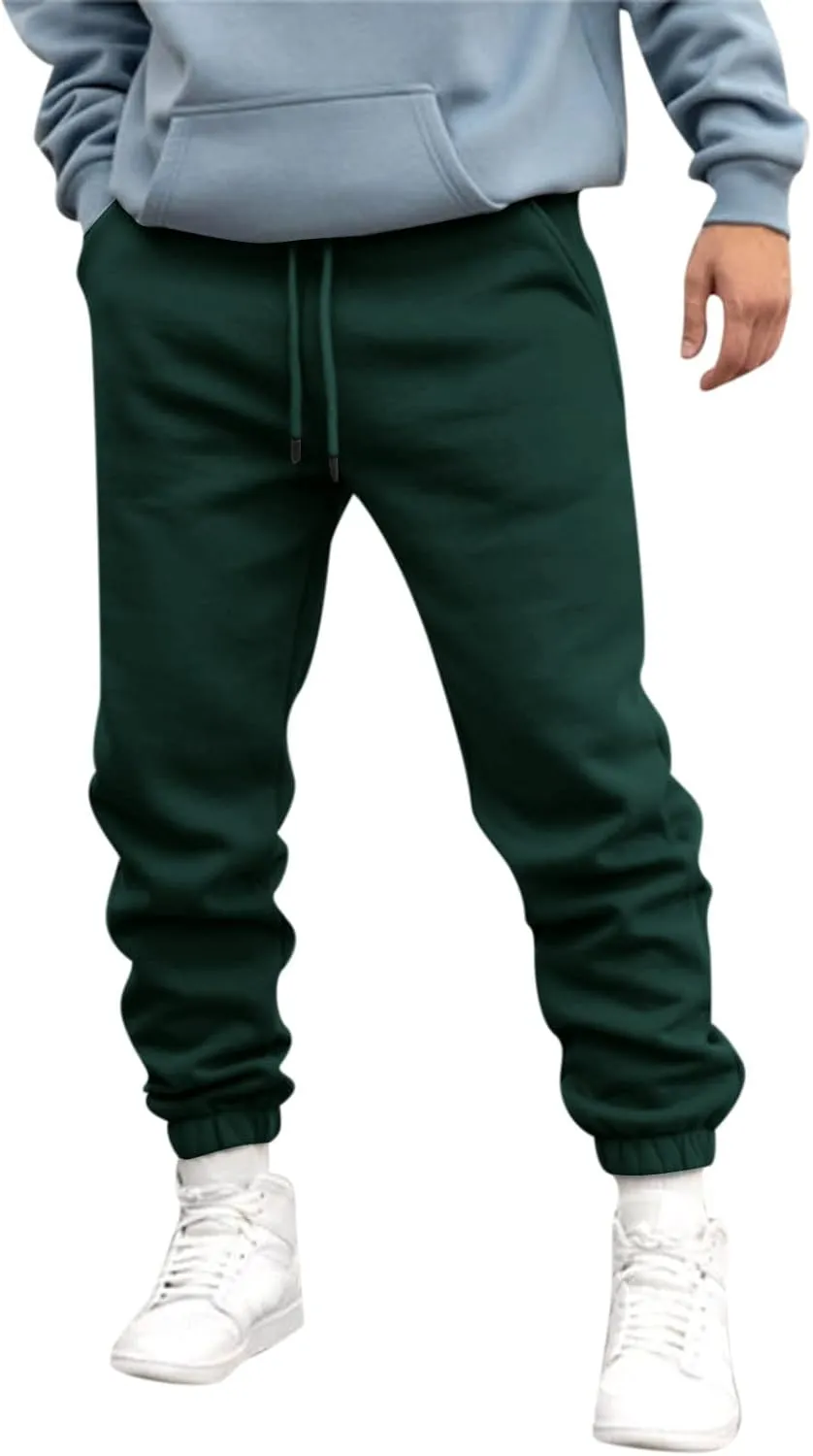 Sweatpants for Men with Pockets Mens Zip Joggers Pants Casual Gym Workout Track Pants Slim Fit Tapered Sweatpant Mens