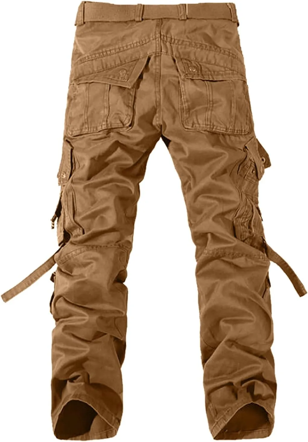 Sweatpants Stretch Elastic Waist Jogger Sports Pants Drawstring Trousers Men's Cargo Pant Straight Leg Relaxed Casual Work Ripstop Outdoor Hiking Pants Tactical Pants with ZXUS0215-SALE1675 Coffee