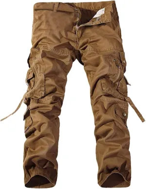Sweatpants Stretch Elastic Waist Jogger Sports Pants Drawstring Trousers Men's Cargo Pant Straight Leg Relaxed Casual Work Ripstop Outdoor Hiking Pants Tactical Pants with ZXUS0215-SALE1675 Coffee